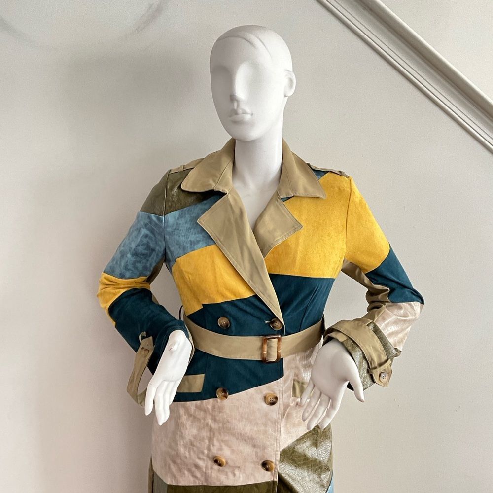 Fashion Nova Venom Vibes Faux Leather & Suede Jacket In Teal Combo - Picture 6 of 10